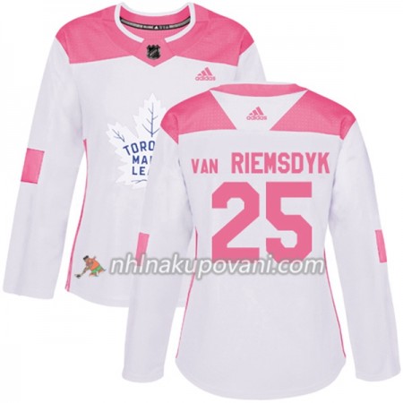 Toronto Maple Leafs Dresy James Van Riemsdyk 25 Bílá 2017-2018 Adidas Růžová Fashion Authentic - Dámské